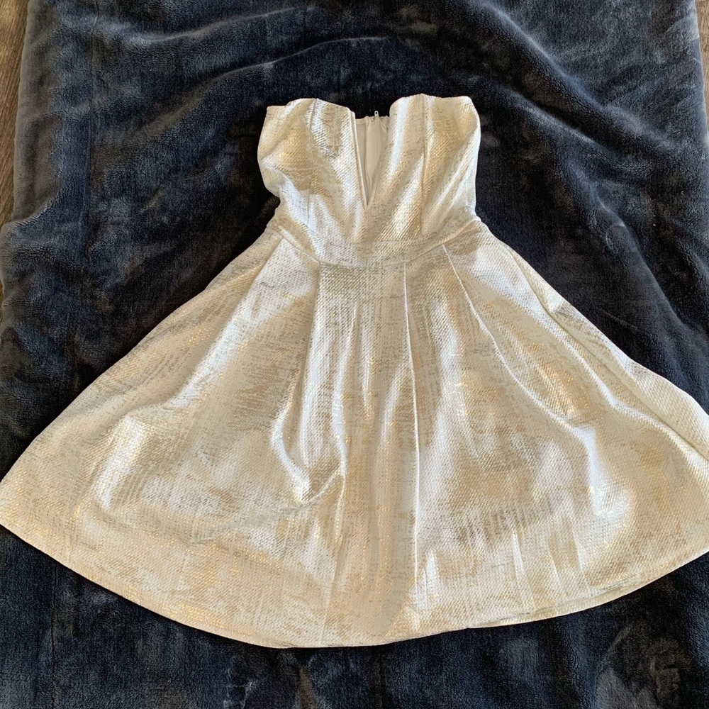 Charlotte Russe: White/gold mini dress size XS